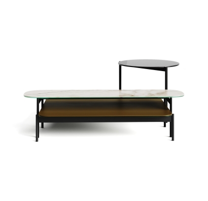 Стол журнальный LONG COFFEE TABLE BLACK MICHELANGELO  130X29X40 СМ. (NRM00226)