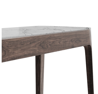 Консоль напольная BERNARD CONSOLE AMERICAN WALNUT MARBLE BIANCO CARRARA - 140X45X85 СМ. (NRM00514)