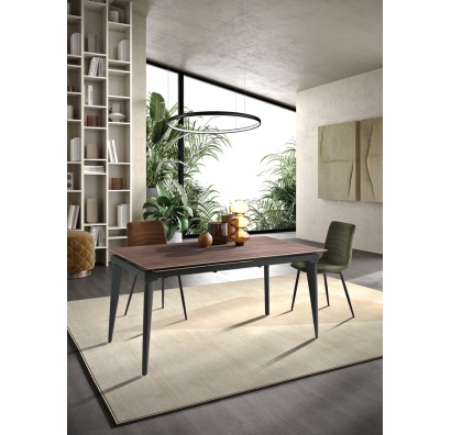 Стол обеденный AUSTRI DINING TABLE BLACK TEAK CERAMIC  240X90X75 СМ. (NRM00529)