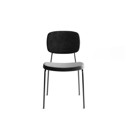 Стул интерьерный PASTEL CHAIR TESSUTO DARK GRAY BLACK FRAME Черный (NRM00559)