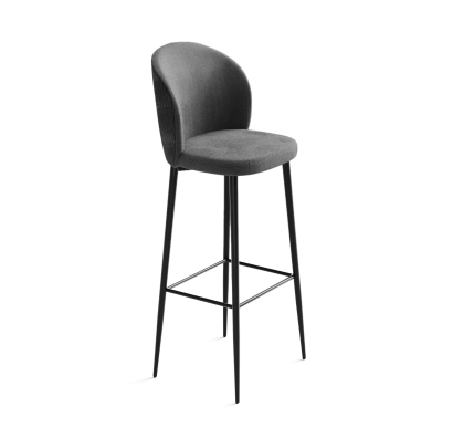 Стул полубарный EVA BAR STOOL TESSUTO ANTRACITE BLACK FRAME Черный (NRM00566)