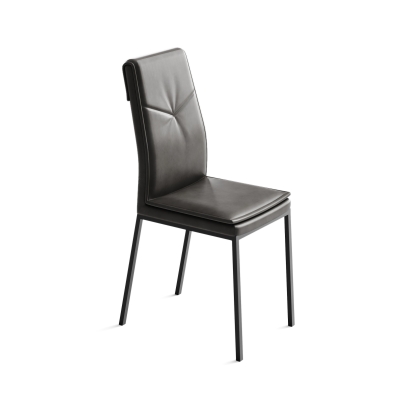 Стул интерьерный MIGRA CHAIR ECOPELLE MARTELLATA ANTHRACITE BLACK FRAME Черный (NRM00585)