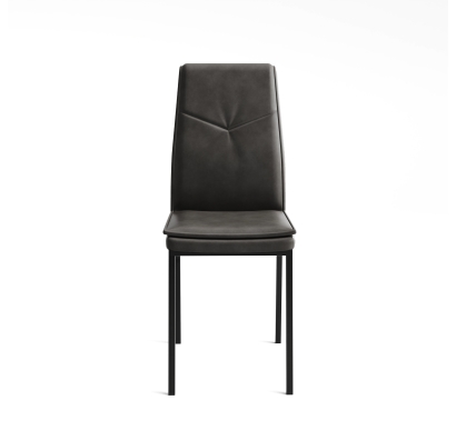 Стул интерьерный MIGRA CHAIR ECOPELLE MARTELLATA ANTHRACITE BLACK FRAME Черный (NRM00585)