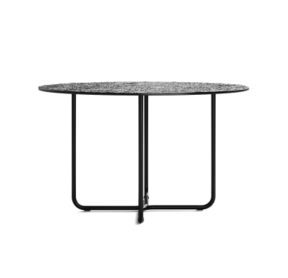 Стол журнальный PARADISO COFFEE TABLE NERO VETRO MARTELLATO FUME  60X60X33 СМ. (NRM00589)