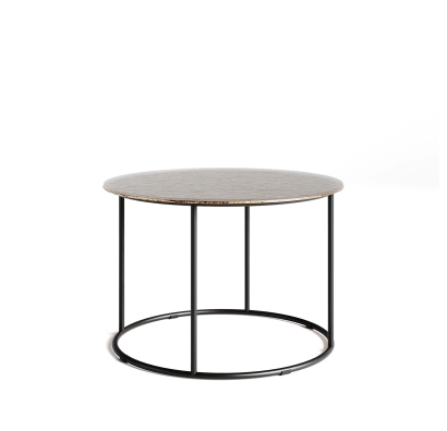 Стол журнальный ZEN SIDE TABLE NERO VETRO MARTELLATO BRONZO  60X60X42 СМ. (NRM00591)