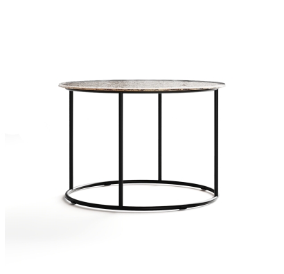 Стол журнальный ZEN SIDE TABLE NERO VETRO MARTELLATO BRONZO  60X60X42 СМ. (NRM00591)