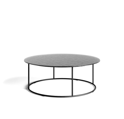 Стол журнальный ZEN COFFEE TABLE NERO VETRO MARTELLATO FUME  90X90X33 СМ. (NRM00590)