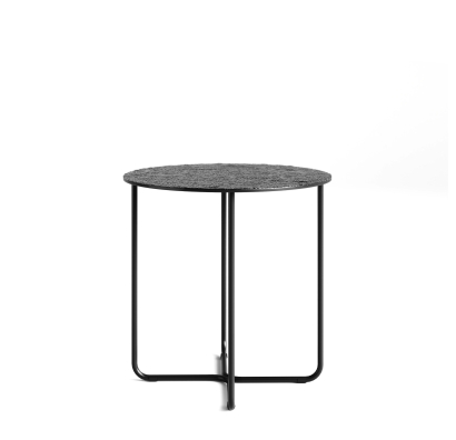 Стол приставной PARADISO SIDE TABLE NERO VETRO MARTELLATO FUME  45X45X45 СМ. (NRM00588)