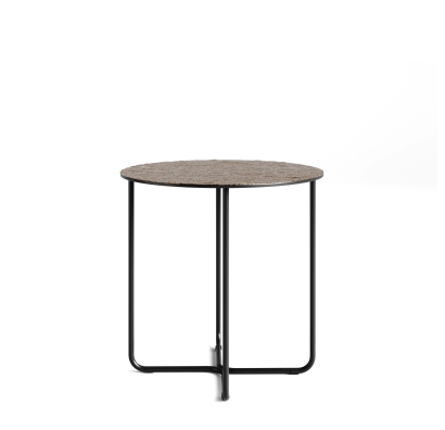 Стол приставной PARADISO SIDE TABLE NERO VETRO MARTELLATO BRONZO  45X45X45 СМ. (NRM00586)