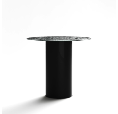 Стол приставной NEBULA SIDE TABLE NERO VETRO MARTELLATO FUME  45X45X40 СМ. (NRM00593)