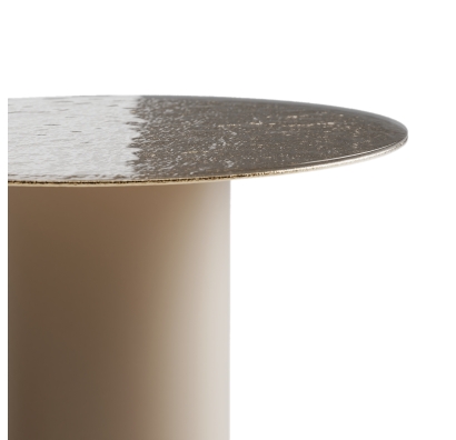 Стол приставной NEBULA SIDE TABLE PERLA BEIGE BRONZE PAINTED HAMMERED  45X45X40 СМ. (NRM00616)