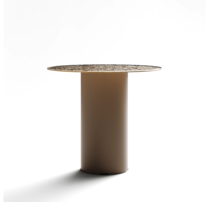 Стол приставной NEBULA SIDE TABLE PERLA BEIGE AMBER HAMMERED GLASS  45X45X40 СМ. (NRM00618)