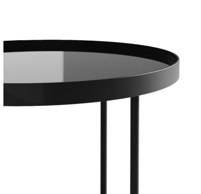 Стол приставной ANASTASIA COFFEE TABLE NERO SMOKY MIRROR  60X60X48 СМ. (NRM00653)