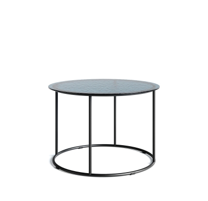 Стол журнальный ZEN SIDE TABLE NERO VETRO BLÙ MARTELLATO  60X60X42 СМ. (NRM00680)