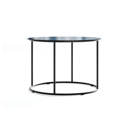 Стол журнальный ZEN SIDE TABLE NERO VETRO BLÙ MARTELLATO  60X60X42 СМ. (NRM00680)