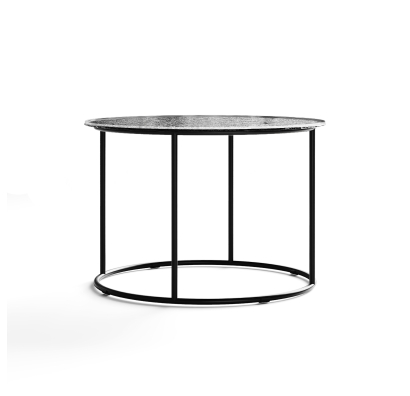 Стол журнальный ZEN SIDE TABLE NERO VETRO MARTELLATO FUME  60X60X42 СМ. (NRM00679)