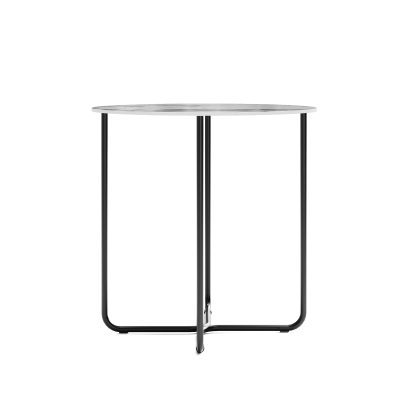 Стол приставной PARADISO SIDE TABLE NERO MARBLE EFFECT GLOSSY BIANCO STATUARIO  45X45X45 СМ. (NRM007