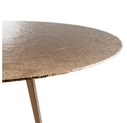 Стол обеденный POLLY DINING TABLE PERLA BEIGE BRONZE PAINTED HAMMERED  120X120X75 СМ. (NRM00738)