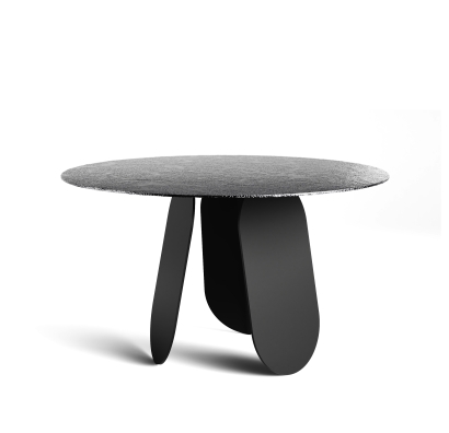 Стол обеденный POLLY DINING TABLE BLACK SMOKY PAINTED HAMMERED  140X140X75 СМ. (NRM00746)