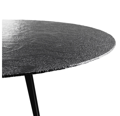 Стол обеденный POLLY DINING TABLE BLACK SMOKY PAINTED HAMMERED  140X140X75 СМ. (NRM00746)