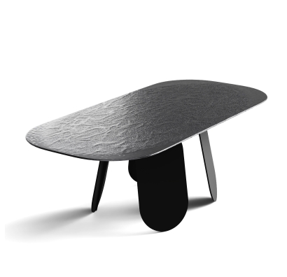 Стол обеденный POLLY DINING TABLE BLACK SMOKY PAINTED HAMMERED  240X110X75 СМ. (NRM00758)