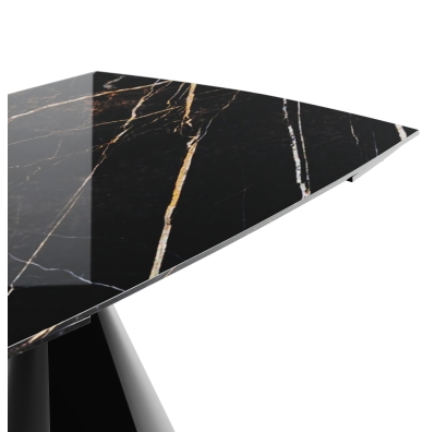 Стол обеденный MISSA DINING TABLE BLACK MATT BLACK MARBLE  200X90X76 СМ. (NRM00804)