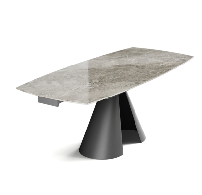 Стол обеденный MISSA DINING TABLE ANTHRACITE GLOSSY GRAY MARBLE  200X90X76 СМ. (NRM00803)