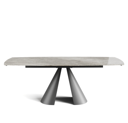 Стол обеденный MISSA DINING TABLE ANTHRACITE GLOSSY GRAY MARBLE  200X90X76 СМ. (NRM00803)