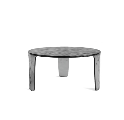 Стол журнальный AURA COFFEE TABLE SMOKY CLEAR SMOKY CLEAR HAMMERED  80X82X32 СМ. (NRM00902)