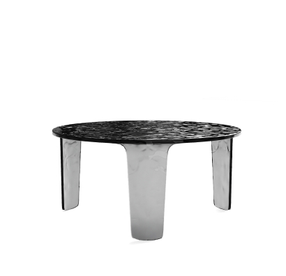 Стол журнальный AURA COFFEE TABLE SMOKY CLEAR SMOKY CLEAR HAMMERED  80X82X32 СМ. (NRM00902)