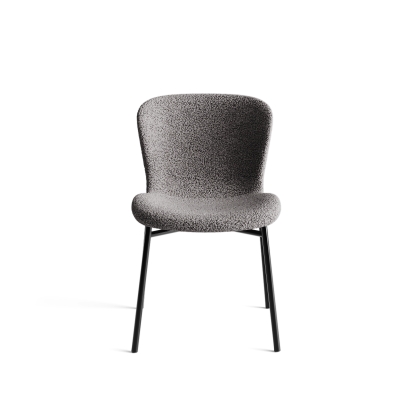 Стул интерьерный SAM CHAIR TESSUTO BOUCLÉ ÉCRU GRAY BLACK FRAME Черный (NRM00908)