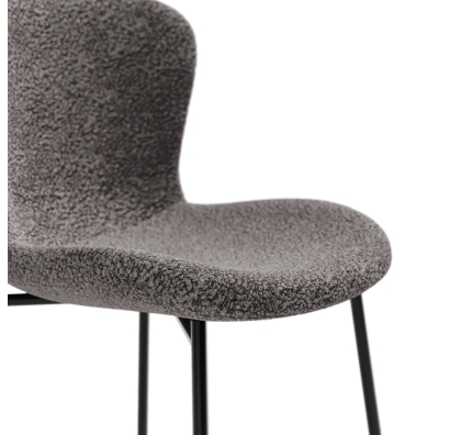 Стул интерьерный SAM CHAIR TESSUTO BOUCLÉ ÉCRU GRAY BLACK FRAME Черный (NRM00908)