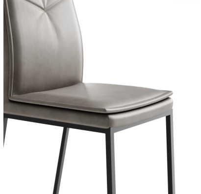 Стул интерьерный MIGRA CHAIR ECOPELLE MARTELLATA DOVE GRAY BLACK FRAME Черный (NRM00909)