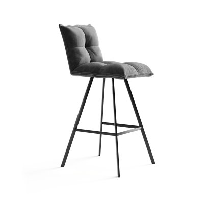 Стул полубарный TUNE BAR STOOL TESSUTO SMOKY GRAY BLACK FRAME Черный (NRM01029)