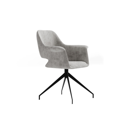 Стул крутящийся MICHELE SWIVEL CHAIR TESSUTO LIGHT GRAY BLACK FRAME Черный (NRM01180)