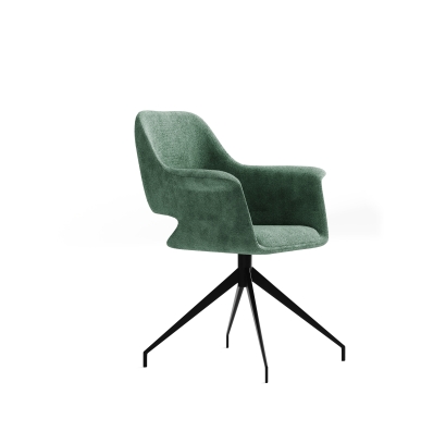 Стул крутящийся MICHELE SWIVEL CHAIR TESSUTO Green BLACK FRAME Черный (NRM01179)