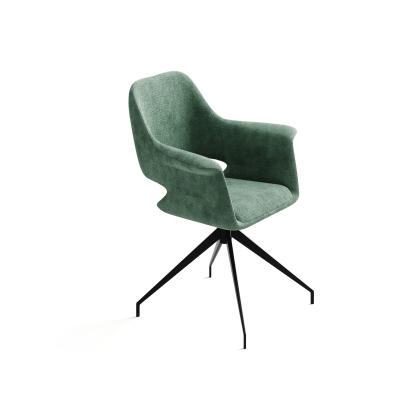 Стул крутящийся MICHELE SWIVEL CHAIR TESSUTO Green BLACK FRAME Черный (NRM01179)