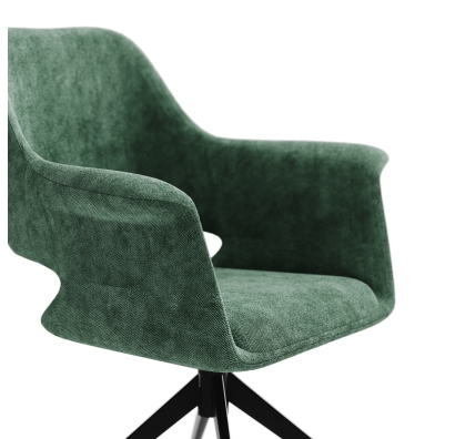 Стул крутящийся MICHELE SWIVEL CHAIR TESSUTO Green BLACK FRAME Черный (NRM01179)