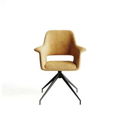 Стул крутящийся MICHELE SWIVEL CHAIR TESSUTO YELLOW BLACK FRAME Черный (NRM01178)