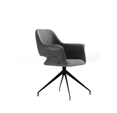 Стул крутящийся MICHELE SWIVEL CHAIR TESSUTO SMOKY GRAY BLACK FRAME Черный (NRM01177)