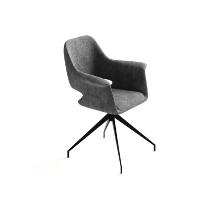 Стул крутящийся MICHELE SWIVEL CHAIR TESSUTO SMOKY GRAY BLACK FRAME Черный (NRM01177)