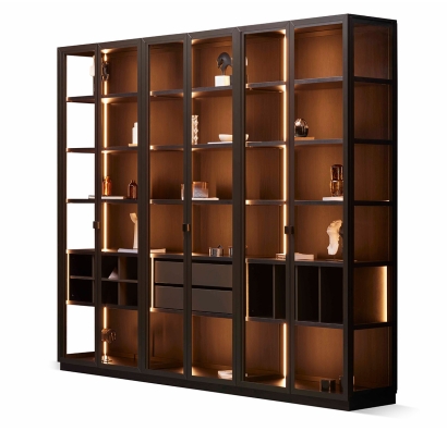 Шкаф напольный PERSONA Bookcase 3 Section 6 Door / / 265X45X227 СМ. (FUG00034)