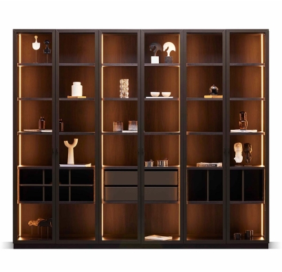 Шкаф напольный PERSONA Bookcase 3 Section 6 Door / / 265X45X227 СМ. (FUG00034)