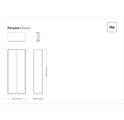 Шкаф напольный PERSONA Bookcase 3 Section 6 Door / / 265X45X227 СМ. (FUG00034)