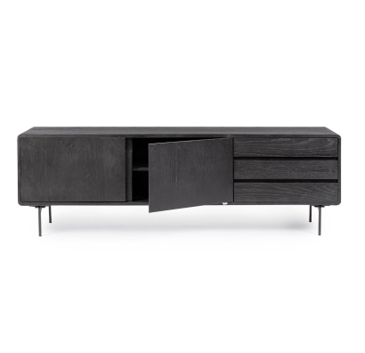 Тумба под ТВ VOLTURNO CABINET ASH BLACK ASH BLACK ASH BLACK 160X40X50 СМ. (NRM05423)