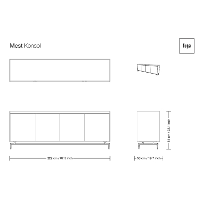 Комод MEST SIDEBOARD / / / 222X50X84 СМ. (FUG00082)