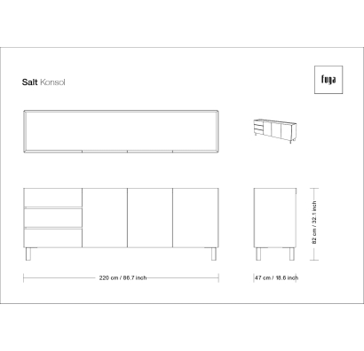 Комод SALT SIDEBOARD / / / 220X47X82 СМ. (FUG00080)