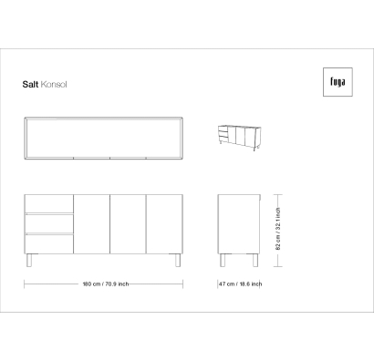 Комод SALT SIDEBOARD / / / 220X47X82 СМ. (FUG00080)