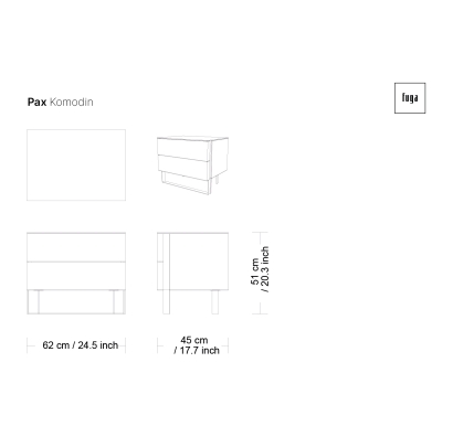 Тумба прикроватная PAX NIGHTSTAND / / / 62X45X51 СМ. (FUG00089)