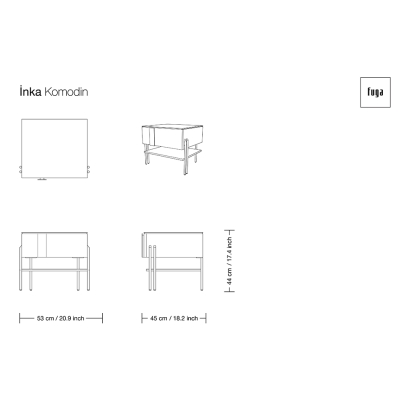 Тумба прикроватная INKA NIGHTSTAND / / / 63X45X44 СМ. (FUG00096)